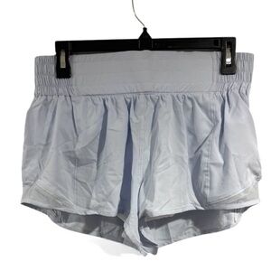 Light Blue running Shorts brief lined elastic waistband